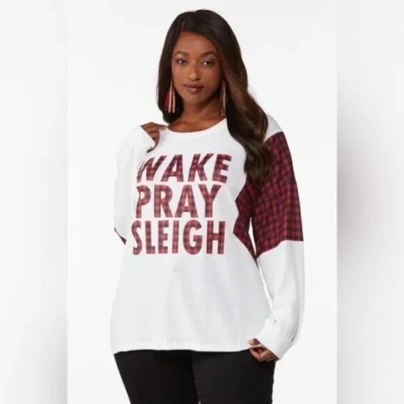 Cato | Plus Size Wake Pray Sleigh Top Various Sizes Available - Picture 4 of 4